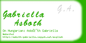 gabriella asboth business card