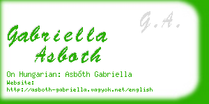 gabriella asboth business card